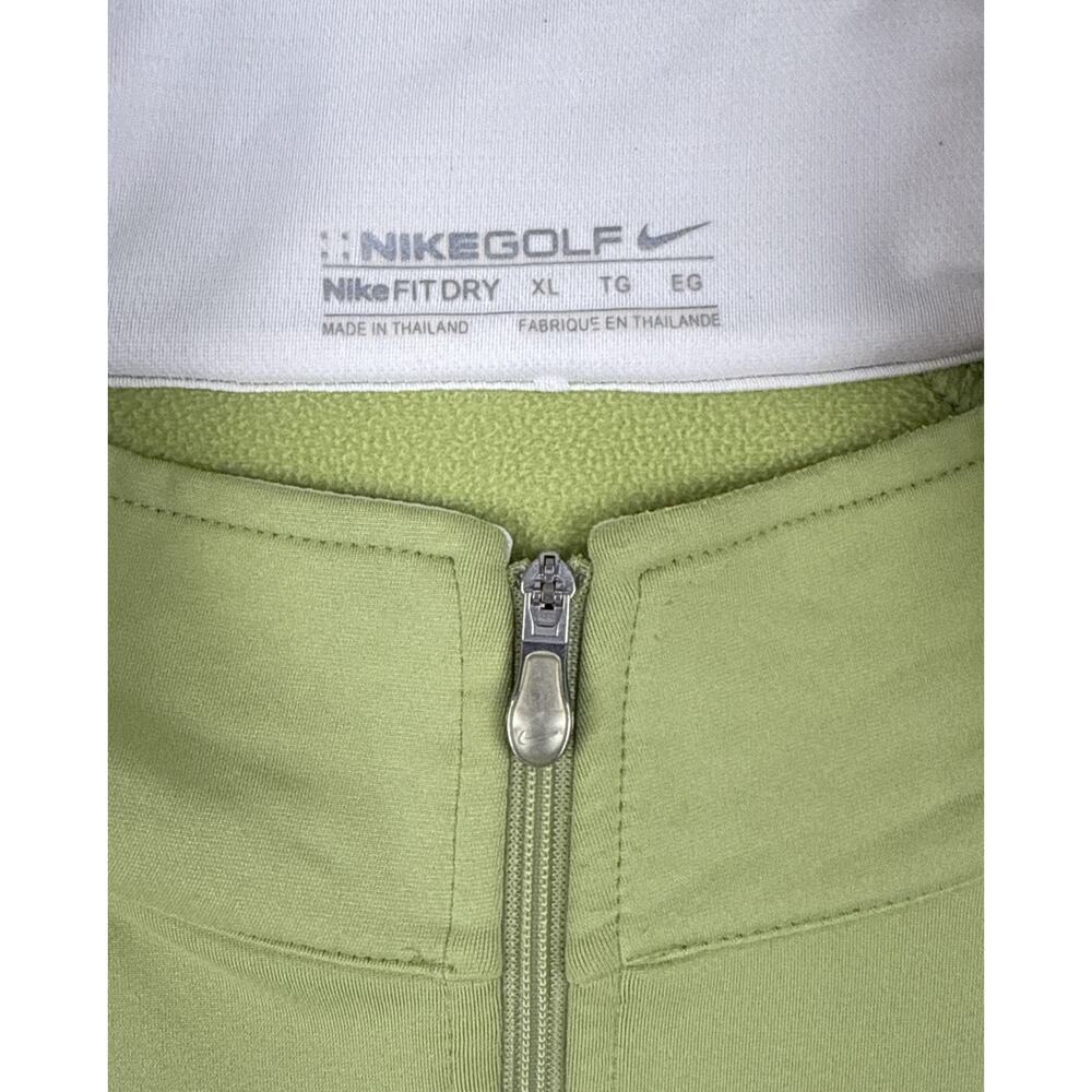 Nike Golf FIT DRY Full Zip Track Jacket Green White Soft Knit Activewear Men XL - Picture 3 of 10